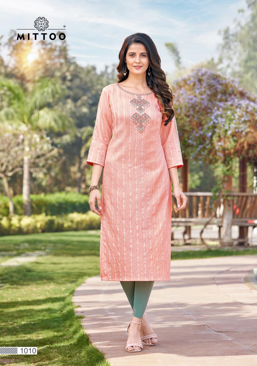 Mittoo Naaz Latest Designer Party Wear Pure Cotton Designer Kurti Collection